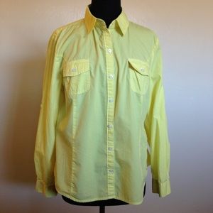 Tommy Hilfiger Women’s Button Down Yellow XL EUC